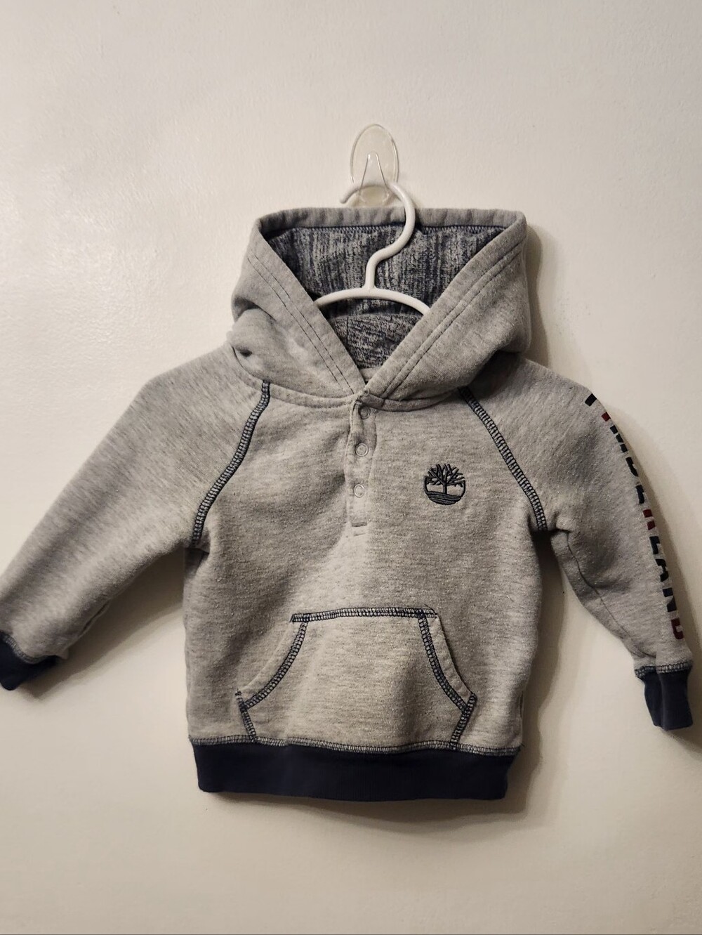 Timberland Grey & Navy Pullover Hoodie Size 18mos